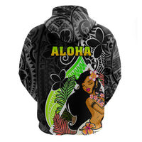 Hawaii Hula Girl Hoodie Hula Girl Polynesian Tattoo Gradient - Wonder Print Shop