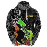 Hawaii Hula Girl Hoodie Hula Girl Polynesian Tattoo Gradient - Wonder Print Shop
