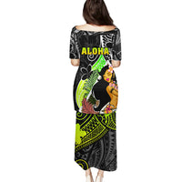 Hawaii Hula Girl Puletasi Hula Girl Polynesian Tattoo Gradient - Wonder Print Shop