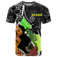 Hawaii Hula Girl T Shirt Hula Girl Polynesian Tattoo Gradient - Wonder Print Shop