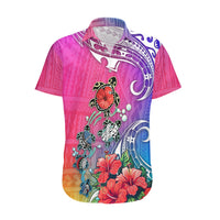 Hawaii Turtle Hawaiian Shirt Turtles Hibiscus With Hawaii Pattern Gradient - Wonder Print Shop