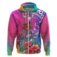 Hawaii Turtle Hoodie Turtles Hibiscus With Hawaii Pattern Gradient - Wonder Print Shop