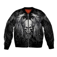 Skull and Wings Bomber Jacket Even The Devil Was Once An Angel - Wonder Print Shop