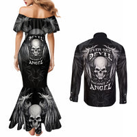 skull-and-wings-couples-matching-mermaid-dress-and-long-sleeve-button-shirts-even-the-devil-was-once-an-angel