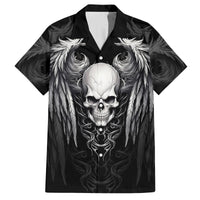 Skull and Wings Family Matching Long Sleeve Bodycon Dress and Hawaiian Shirt Even The Devil Was Once An Angel - Wonder Print Shop