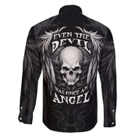 Skull and Wings Family Matching Short Sleeve Bodycon Dress and Hawaiian Shirt Even The Devil Was Once An Angel - Wonder Print Shop