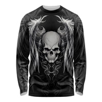 Skull and Wings Long Sleeve Shirt Even The Devil Was Once An Angel - Wonder Print Shop