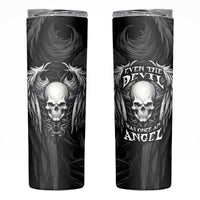 Skull and Wings Skinny Tumbler Even The Devil Was Once An Angel - Wonder Print Shop