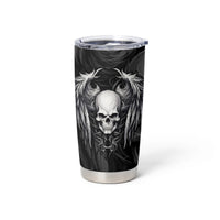 Skull and Wings Tumbler Cup Even The Devil Was Once An Angel - Wonder Print Shop