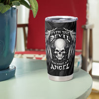 Skull and Wings Tumbler Cup Even The Devil Was Once An Angel - Wonder Print Shop