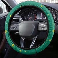 Cameroon Christmas Steering Wheel Cover with Green Red Pattern Coat of Arms Santa Hat and Stars Motif - Wonder Print Shop