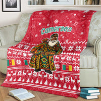 Cameroon Christmas Blanket with Red Snowflake Pattern Traditional Santa and Map Motif - Wonder Print Shop