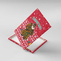 Cameroon Christmas Canvas Wall Art with Red Snowflake Pattern Traditional Santa and Map Motif - Wonder Print Shop