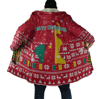 Cameroon Christmas Cloak with Red Snowflake Pattern Traditional Santa and Map Motif - Wonder Print Shop