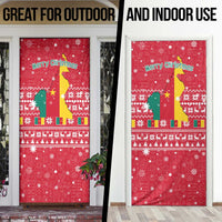 Cameroon Christmas Door Cover with Red Snowflake Pattern Traditional Santa and Map Motif - Wonder Print Shop