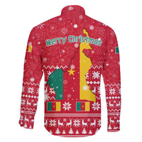 Cameroon Christmas Family Matching Summer Maxi Dress and Hawaiian Shirt with Red Snowflake Pattern Traditional Santa and Map Motif - Wonder Print Shop