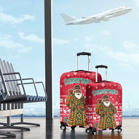 Cameroon Christmas Luggage Cover with Red Snowflake Pattern Traditional Santa and Map Motif - Wonder Print Shop