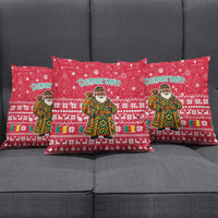 Cameroon Christmas Pillow Cover with Red Snowflake Pattern Traditional Santa and Map Motif - Wonder Print Shop