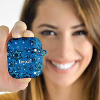 Israel Christmas AirPods Case with Blue Star of David Pattern and Menorah Motif - Wonder Print Shop