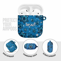 Israel Christmas AirPods Case with Blue Star of David Pattern and Menorah Motif - Wonder Print Shop
