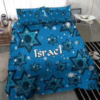 Israel Christmas Bedding Set with Blue Star of David Pattern and Menorah Motif - Wonder Print Shop