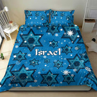 Israel Christmas Bedding Set with Blue Star of David Pattern and Menorah Motif - Wonder Print Shop