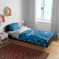 Israel Christmas Bedding Set with Blue Star of David Pattern and Menorah Motif - Wonder Print Shop