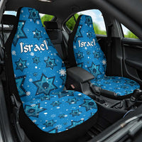 Israel Christmas Car Seat Cover with Blue Star of David Pattern and Menorah Motif - Wonder Print Shop