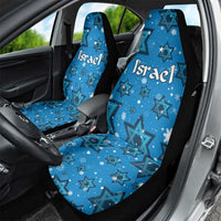 Israel Christmas Car Seat Cover with Blue Star of David Pattern and Menorah Motif - Wonder Print Shop