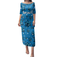 Israel Christmas Family Matching Puletasi and Hawaiian Shirt with Blue Star of David Pattern and Menorah Motif - Wonder Print Shop