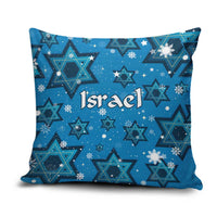 Israel Christmas Pillow Cover with Blue Star of David Pattern and Menorah Motif - Wonder Print Shop