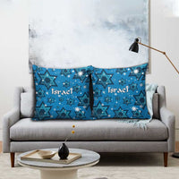 Israel Christmas Pillow Cover with Blue Star of David Pattern and Menorah Motif - Wonder Print Shop