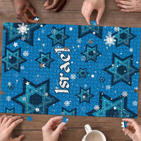 Israel Christmas Puzzle with Blue Star of David Pattern and Menorah Motif - Wonder Print Shop