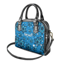 Israel Christmas Shoulder Handbag with Blue Star of David Pattern and Menorah Motif - Wonder Print Shop