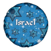 Israel Christmas Spare Tire Cover with Blue Star of David Pattern and Menorah Motif - Wonder Print Shop