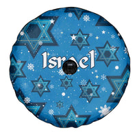 Israel Christmas Spare Tire Cover with Blue Star of David Pattern and Menorah Motif - Wonder Print Shop