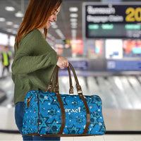 Israel Christmas Travel Bag with Blue Star of David Pattern and Menorah Motif - Wonder Print Shop