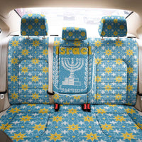 Israel Christmas Back Car Seat Cover with Blue-Yellow Star Pattern, Menorah, and Santa Motif - Wonder Print Shop