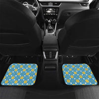 Israel Christmas Car Mats with Blue-Yellow Star Pattern, Menorah, and Santa Motif - Wonder Print Shop