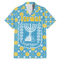 Israel Christmas Family Matching Mermaid Dress and Hawaiian Shirt with Blue-Yellow Star Pattern, Menorah, and Santa Motif - Wonder Print Shop
