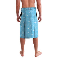 Argentina Christmas Lavalava with Blue-White Snowflake Pattern, Sun Emblem, and Map Motif - Wonder Print Shop