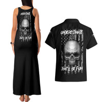 Underestimate Me That'll Be Fun Couples Matching Tank Maxi Dress and Hawaiian Shirt - Wonder Print Shop