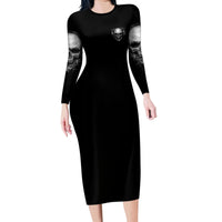 Underestimate Me That'll Be Fun Family Matching Long Sleeve Bodycon Dress and Hawaiian Shirt - Wonder Print Shop