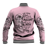 The Good Girl In Me Got Tired Skull Baseball Jacket - Wonder Print Shop