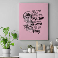 The Good Girl In Me Got Tired Skull Canvas Wall Art - Wonder Print Shop