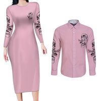 The Good Girl In Me Got Tired Skull Couples Matching Long Sleeve Bodycon Dress and Long Sleeve Button Shirt - Wonder Print Shop