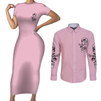 The Good Girl In Me Got Tired Skull Couples Matching Short Sleeve Bodycon Dress and Long Sleeve Button Shirt - Wonder Print Shop