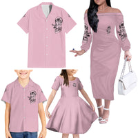 The Good Girl In Me Got Tired Skull Family Matching Off Shoulder Long Sleeve Dress and Hawaiian Shirt - Wonder Print Shop