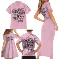 The Good Girl In Me Got Tired Skull Family Matching Short Sleeve Bodycon Dress and Hawaiian Shirt - Wonder Print Shop