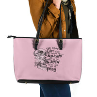 The Good Girl In Me Got Tired Skull Leather Tote Bag - Wonder Print Shop